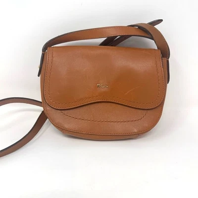 Lauren Ralph Lauren RLL Leather Crossbody Bag Small Brown Preppy Equestrian - Image 1 of 4