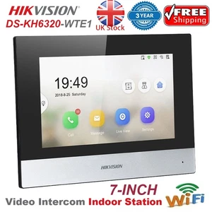 Hikvision DS-KH6320-WTE1 7" WiFi PoE KH6 Series Indoor Station Video Intercom UK - Picture 1 of 11