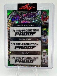 Combos coloridos vivos de hoja Caleb Williams Drake Maye Bo Nix 2024 prueba 1/1 - Imagen 1 de 2