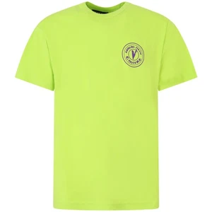 VERSACE JEANS COUTURE - T-shirt verde con logo laterale per uomo - Imagen 1 de 1