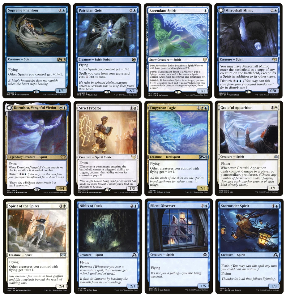 MTG - 12 x Different White / Blue Spirit Flying Creatures - for Commander - LP - Image 1 of 2