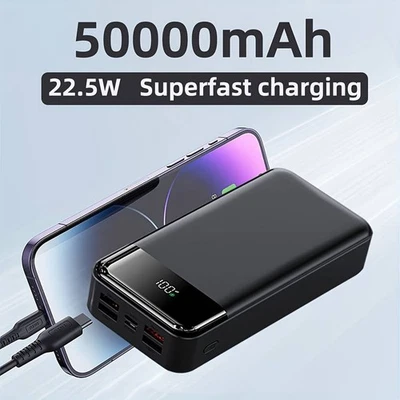 Batería Banco de alimentación de 50000 mAh Paquete de batería de carga rápida de 22,5 W Paquete de 5 salidas USB C Foto 1 de 4