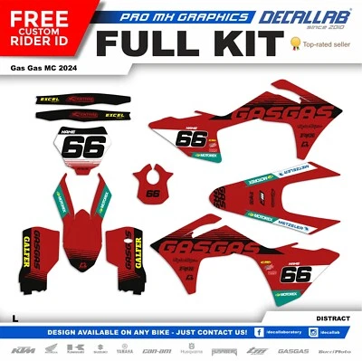 GAS GAS MC 2024 Super Durable MX graphics kit Decal set chrome holographic - Image 1 of 4