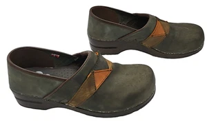 Sanita Danish Clogs Womens Size US 10 EUR 41 Leather Nursing Gray Orange Brown - Picture 1 of 8