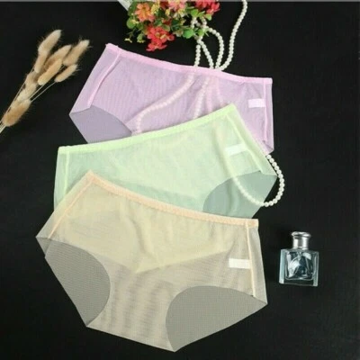 Damen Slip Durchsichtig Netz Unterwäsche Unterhose Atmungsaktiv Mid Taille NR9 - Bild 1 von 4