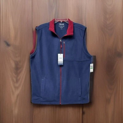 Chaleco polar térmico denso Izod Advantage Performance azul y rojo L nuevo con etiquetas Foto 1 de 4