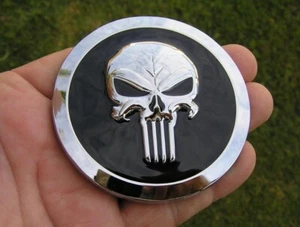 PUNISHER Car Badge 74mm METAL EMBLEM fit BMW Rear Emblem (same shape and size) - Picture 1 of 2