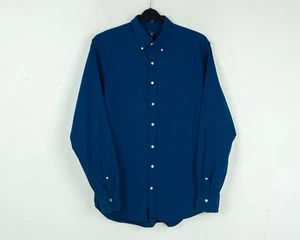 GANT Twill Reg 41 42 Mens 16 1/2 Size L Blue Cotton Shirt Button Up Long Sleeve - Picture 1 of 7