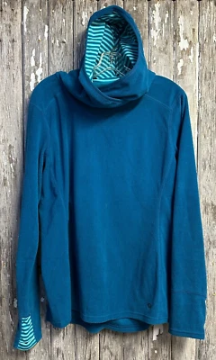 Pulôver feminino grande de lã com capuz Mountain Hardwear azul royal CE - Imagem 1 de 4