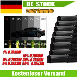 Tönungsfolie Scheibenfolie Sonnenschutzfolie 76x600cm 1-50%VLT Auto Fensterfolie - Bild 1 von 9