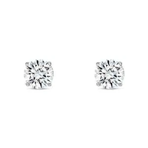 IGI F/VS 2 Ct Round Lab Created Grown Diamond Earrings Real 14K White Gold Screw - Picture 1 of 8