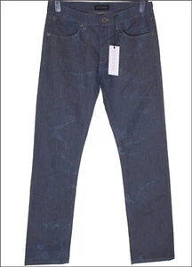 Neu Herren Original Superfeine Denim Jeans Straight Made In Italy Stretch Blau - Bild 1 von 5