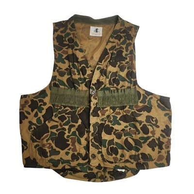 VTG Black Sheep Mens Camo Duck Hunting Vest, USA Dallas Texas Sz XL bird Pocket - Image 1 of 4
