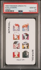 1996 POKEMON GREEN VERSION POKER PLAYING CARDS GYM LEADERS JOKER PSA 10