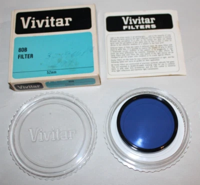Used Vivitar 52mm 80B Filter With Box, Manual And Case - Image 1 of 3