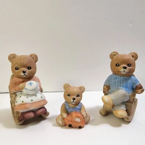 Vintage Homco Bären - Mama, Papa und Sohn - # 1470 Figuren Retired Lot of 3 - Bild 1 von 11