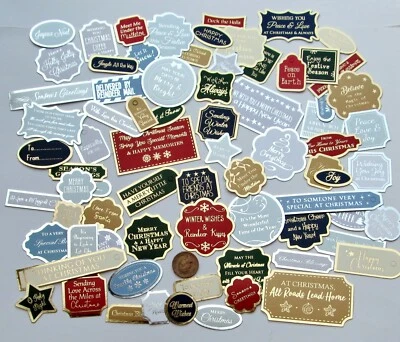 Hunkydory 80 Foiled Christmas Sentiments Card Toppers