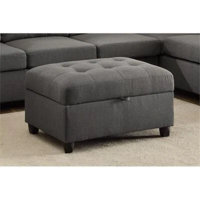 Otomana de almacenamiento de tela contemporánea Coaster Stonenesse en gris Foto 1 de 2