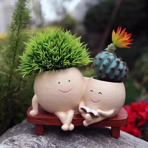 Face Pots for Plants, Cute Head Planter Flower Pots for Indoor Outdoor Plants, M - Picture 1 of 7
