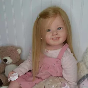 Adorable muñeca bebé renacida realista de 28"" niña pelo largo paño cuerpo regalo - Imagen 1 de 2