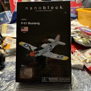 Nanoblock P-51 Mustang 480+ Pieces Micro-Sized Building Blocks Complete Set NEW - Picture 1 of 3