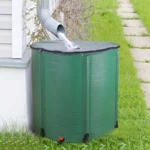 200 Gallon Collapsible Rain Barrel Water Catcher with Filter Overflow Kit Faucet - Picture 1 of 15