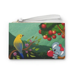 Skurrile Tier Clutch Tasche - buntes Koala & Vogel Design - Bild 1 von 5