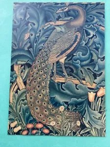 Postcard Forest tapestry - Peacock by W Morris woven at Merton Abbey , V & A - Picture 1 of 2