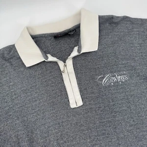 Rare Vintage Active Dallas Cowboys 1/4 Zip Polo Shirt Mens Size M Gray 1997 BOXY - Picture 1 of 5