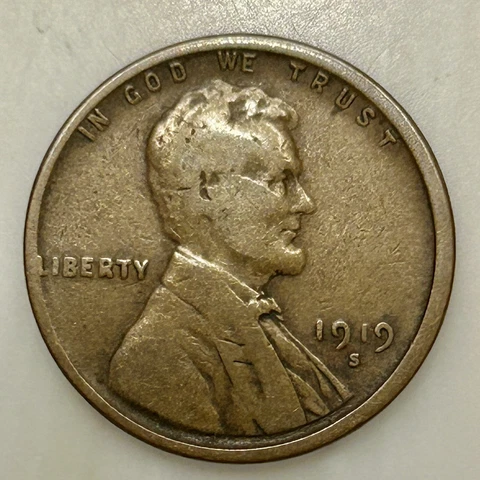 1919-S Lincoln Penny. Please Read Description. Your Actual Coin In Photo Cover