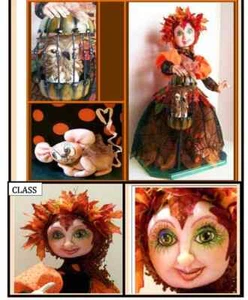 Cloth Art Doll CD Pattern "Fall Fesitval Queen" by Kat Lees - Picture 1 of 4