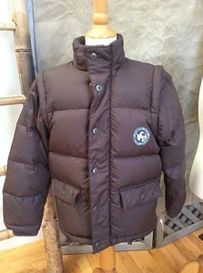 JACADI Boys 8 DOWN-Filled Coat Ski Jacket ZIP-OFF SLEEVES = VEST Chocolate Brown - Picture 1 of 5