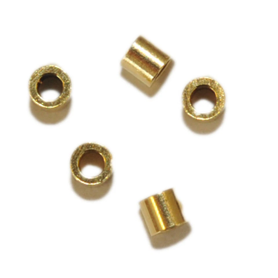 39005 - 10 QUETSCH RÖHRCHEN AUS VERGOLDETEM 925-er SILBER, 2x2,2 mm - Bild 1 von 1