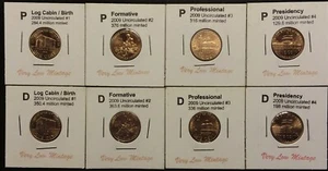 Complete 8 Piece Set Lincoln 2009 Cent Penny P & D Mint, Uncirculated Limited !! - Picture 1 of 1