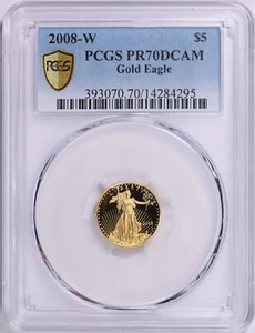 2008-W $5 Gold American Eagle Proof - 1/10 Oz. - PCGS PR70 - Classic Blue Label - Picture 1 of 3