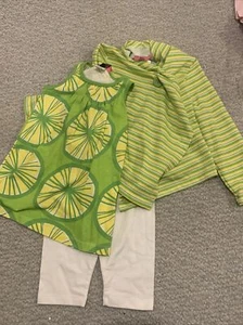 Sam & George 3 Piece Capri Set 5 Yellow Green NWT tank jacket leggings Cotton - Picture 1 of 10