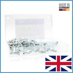 115 teiliges Sortiment verzinkter britischer BSF-Kegelschmiernippel - Picture 1 of 1