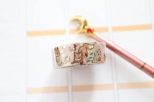 Saien - Fox and Fallen Leaves Silver Foil/masking tape/planner/journal - Picture 1 of 3