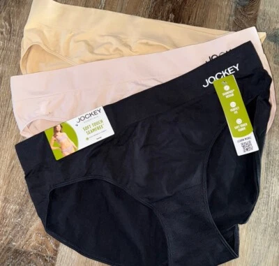 Jockey ~ 3-Pair Womens Bikini Underwear Panties Seamfree Nylon Blend ~ 3XL - Image 1 of 4
