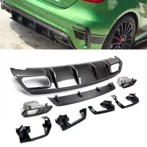 FITS FOR MERCEDES A CLASS W176 AMG A45 REAR DIFFUSER EXHAUST CARBON LOOK 12-18 - Picture 1 of 12