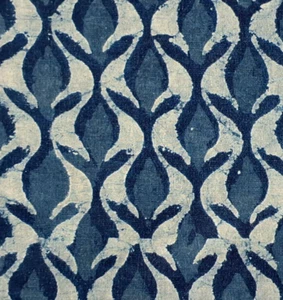 Tela índigo por yarda tela con estampado floral de bloques para coser vestido acolchado - Imagen 1 de 9