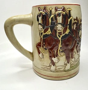 Budweiser Champion Clydesdale Series 1 Holiday Beer Mug Stein Made In Brazil - Picture 1 of 12