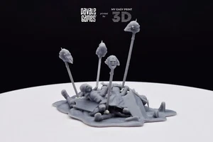 Bonfires Pikes Bloodhand Orcs heads War Item Davale Games 3D Printed wHQ Resin - Picture 1 of 10