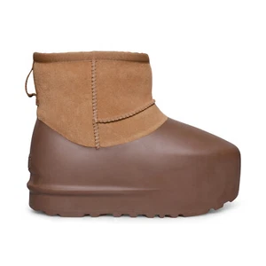 UGG CLASSIC MINI PUMPED MOLDED CHESTNUT SUEDE ALL GENDER BOOTS SIZE US M8/W9 NEW - Picture 1 of 5