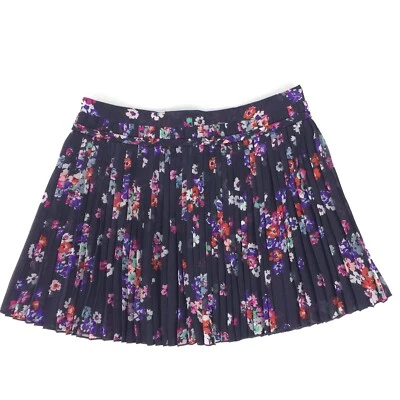Minifalda American Eagle talla 2 plisada floral transparente primavera púrpura rosa fluida Foto 1 de 4
