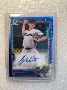 KYLE HURT 2021 Bowman Cromo 1er Bowman AZUL MOJO Refractor Automático/150 - Imagen 1 de 4