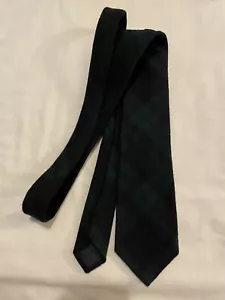 Cravatta uomo PENDLETON Blackwatch tartan verde blu 100% pura lana vergine USA OTTIME CONDIZIONI - Foto 1 di 5