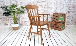 Pair of Slat Back Carver Chairs Rustic Antique Oil Finish - Free Delivery* - Picture 1 of 5