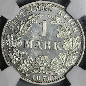 1878-A NGC MS 63 Germany 1 Mark Silver Kaiser Reich Coin POP 1/1 (21082806C) - Picture 1 of 6