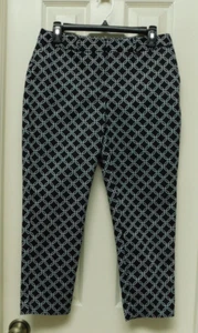 WORTHINGTON Damen Modern Fit kurze Knöchelhose schwarz Gitterdruck Größe 4 - Bild 1 von 4